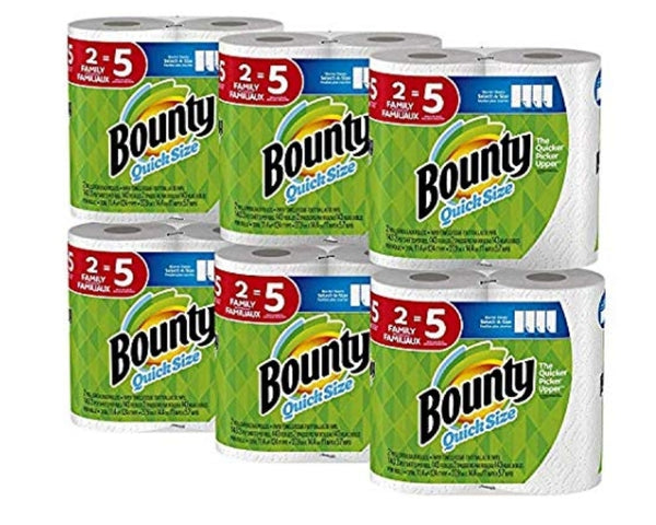 12 Count Bounty Quick-Size Paper Towel Family Rolls Via Amazon ONLY $25.92 Shipped! (Reg $30.44)