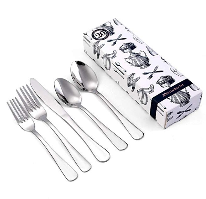 20-piece Silverware Set Stainless Steel Knives Forks Spoons Flatware Set Via Amazon ONLY $12.99 Shipped! (Reg $25.98)
