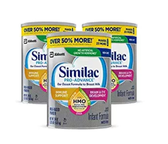 3-Pack Similac Pro-Advance Non-GMO Infant Formula with Iron (36 oz) Via Amazon ONLY $77.76 Shipped! (Reg $130)