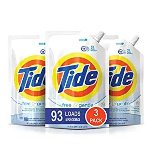 3-Pack Tide Smart Pouch Free & Gentle HE Liquid Laundry Detergent Via Amazon ONLY $11.95 Shipped! (Reg $19.98)