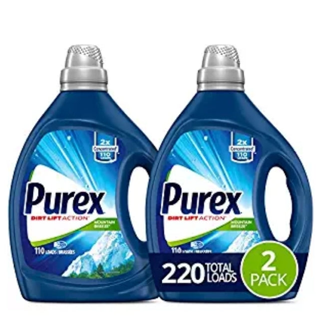 Purex Liquid Laundry Detergent, Mountain Breeze, 2X Concentrated, 2 Count Via Amazon ONLY $14.24 Shipped! (Reg $19)