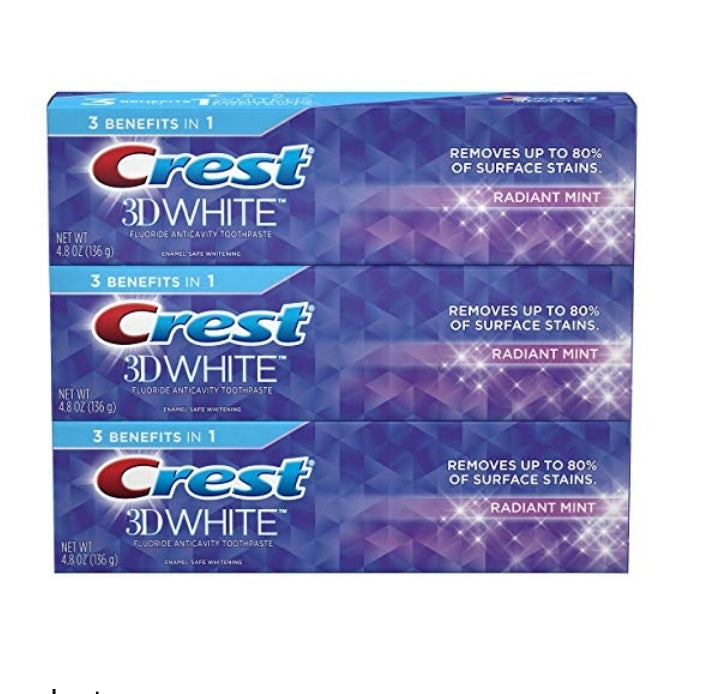 3 Pack Crest 3D White Toothpaste Radiant Mint 4.8 oz Via Amazon ONLY $5.97 Shipped! (Reg $13)