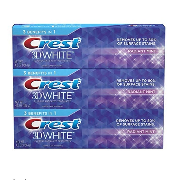 3 Pack Crest 3D White Toothpaste Radiant Mint 4.8 oz Via Amazon ONLY $5.97 Shipped! (Reg $13)
