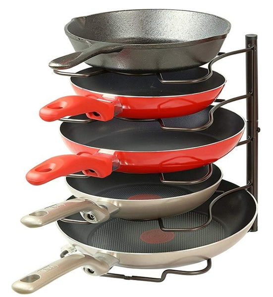 Kitchen Cabinet Pantry Pan and Pot Lid Organizer Rack Holder Via Amazon