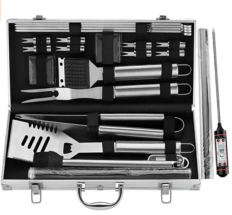 23Pc Heavy Duty BBQ Grill Tool Set with Grill Mat Via Amazon