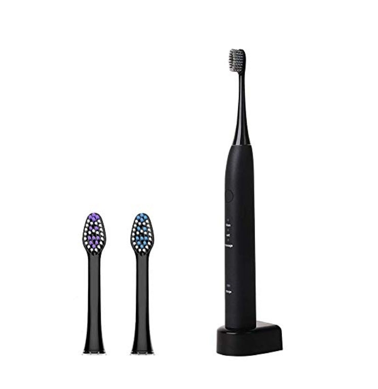 Sonic Electric Toothbrush with 3 Replacement Brush Heads Via Amazon