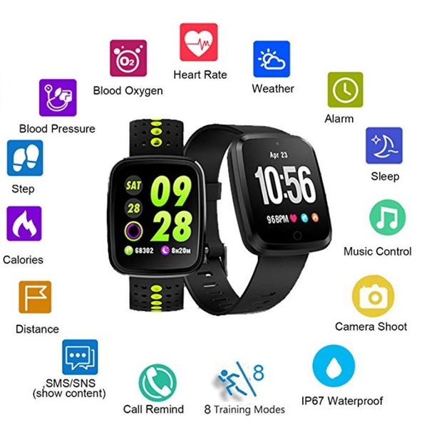 Feifuns IP67 Waterproof Fitness Tracker Watch with Heart Rate Blood Pressure Monitor Via Amazon