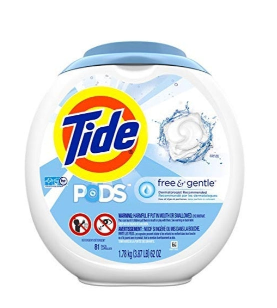 Tide Free & Gentle Laundry Detergent Pod 81-Pack Via Amazon