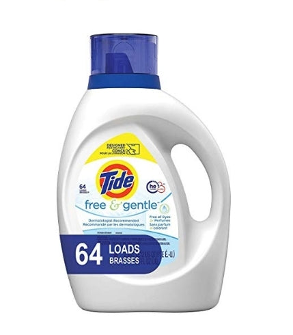 64 Loads Tide Free and Gentle HE Laundry Detergent Liquid Via Amazon