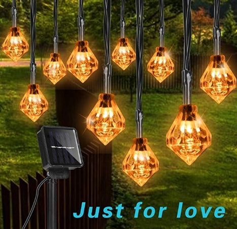 30 Pcs LED Diamond Solar String Lights Via Amazon