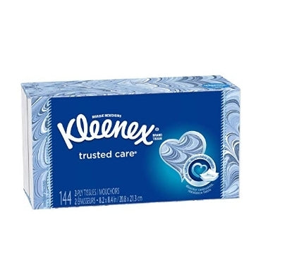 Kleenex Trusted Care Facial Tissues, 1 Flat Box, 144 Tissues per Box Via Amazon
