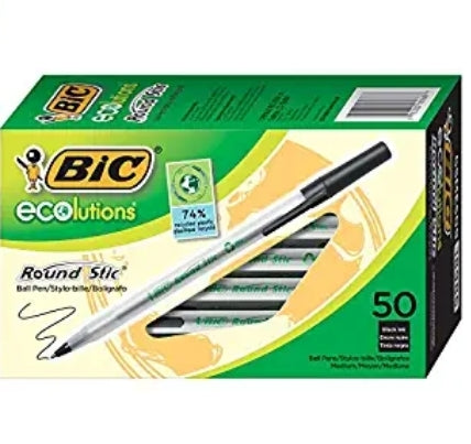 50 Count BIC Ecolutions Round Stic Ballpoint Pen Via Amazon