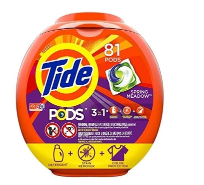 Tide PODS 3 in 1 HE Turbo Laundry Detergent Pacs, Spring Meadow Scent Via Amazon