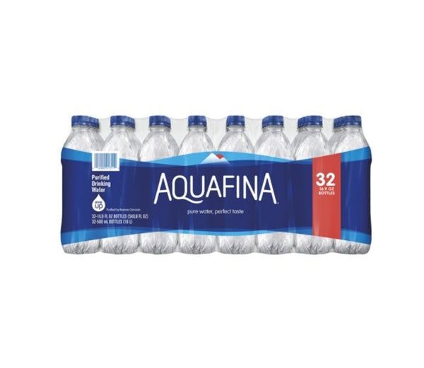 Aquafina Purified Water, 16.9 fl oz Bottles, 32 Count Via Walmart