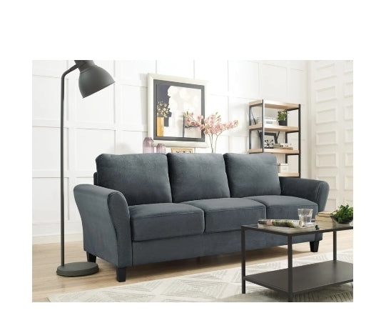 Alexa Rolled-Arm Sofa, Dark Grey Via Walmart