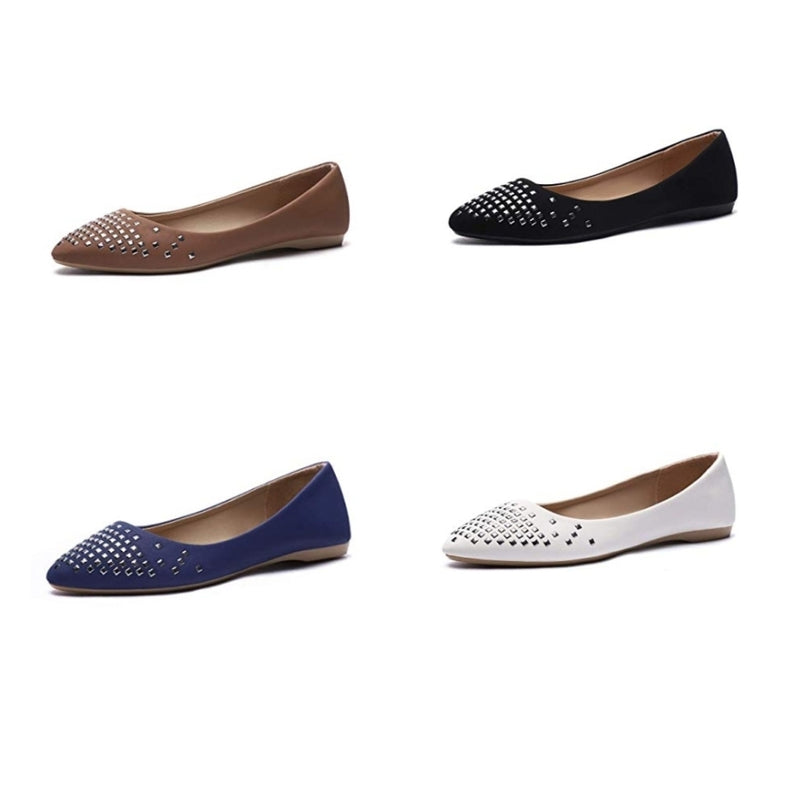 Women’s Flats Pointed Toe Glitter Comfort Slip On Loafers Via Amazon