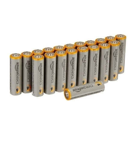 20-Pack AmazonBasics AA Performance Alkaline Batteries Via Amazon
