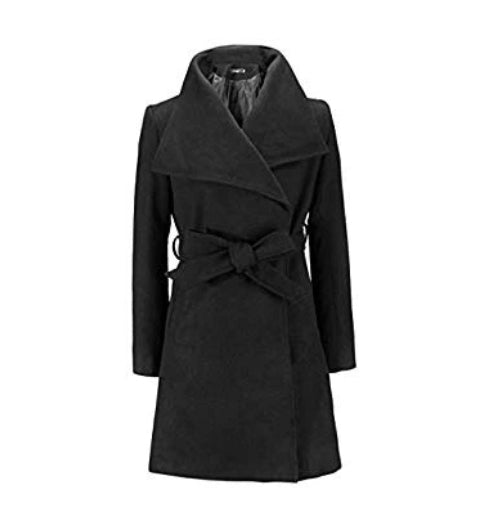 Sandinged Casual Collar Long Sleeve Solid Long Woolen Women's Coat Via Amazon