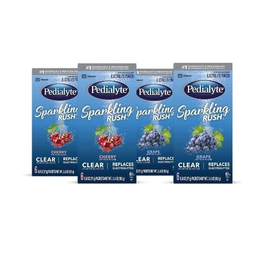 24-Count Pedialyte Sparkling Rush Electrolyte Powder Variety Pack Via Amazon