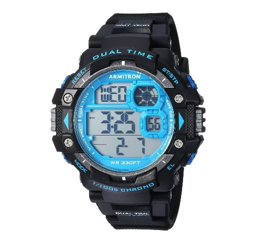 Armitron Sport Men's Accented Digital Chronograph Black Resin Strap Watch Via Amazon