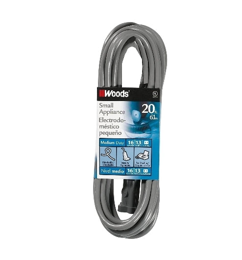 Woods Small Appliance Extension Cord, 20-Foot, Gray Via Amazon