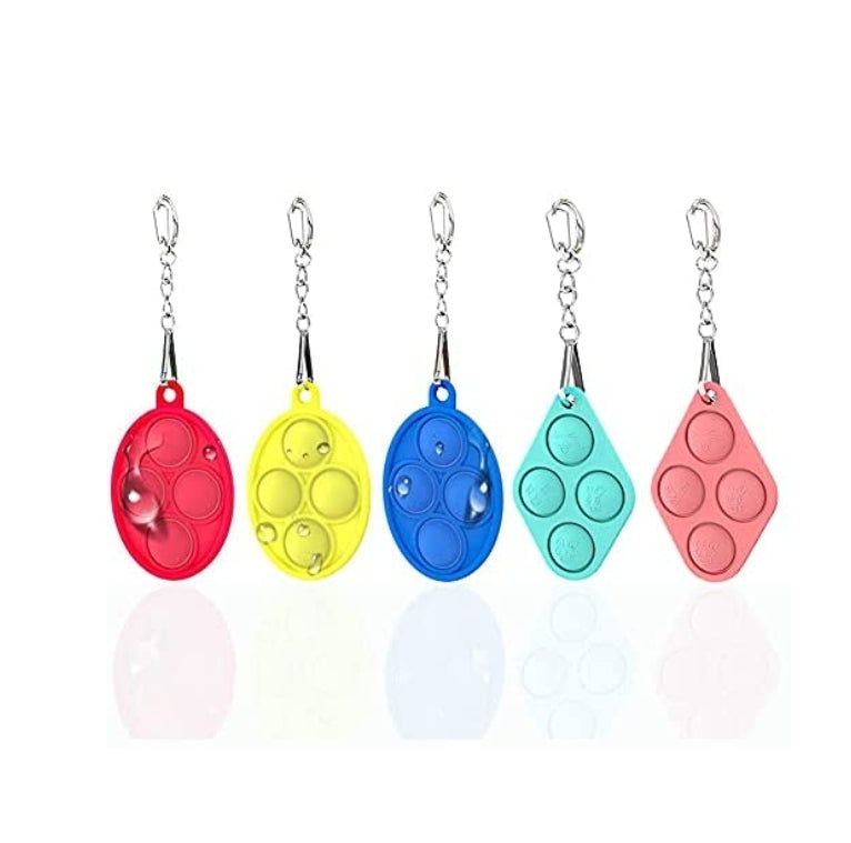 5Pcs Mini Push Bubble Fidget Sensory Keychain Toys Via Amazon