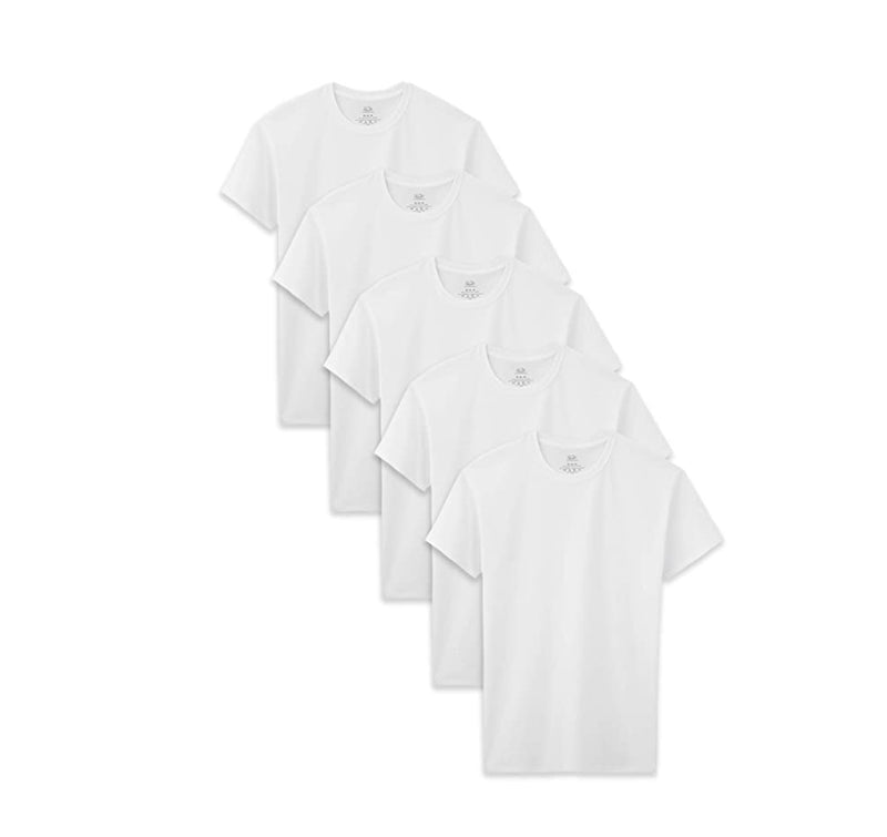 5 Fruit of the Loom Boys' Cotton White T Shirt
( Size  S & L) Via Amazon