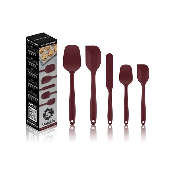 5 Pieces Non-Stick Silicone Spatula Set with Heat Resistant & Stainless Steel Core