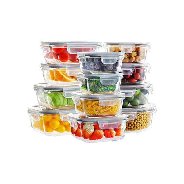 24-Piece Glass Meal Prep Containers