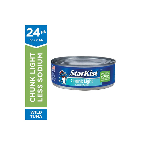 StarKist 25% Less Sodium Chunk Light Tuna in Water (5 oz Can, Pack of 24)
