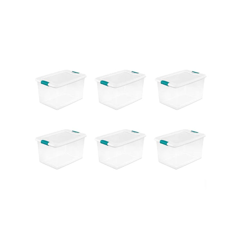 6-Count Of 64-Quart Sterilite Clear Plastic Stackable Storage Bins