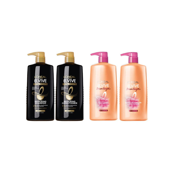 4 Bottles of L’Oreal Paris Elvive Shampoo and Conditioner Kits