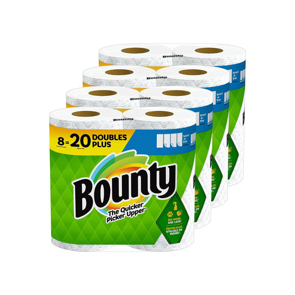 8 Double Plus Rolls = 20 Regular Rolls Of Bounty Select-A-Size Paper Towels