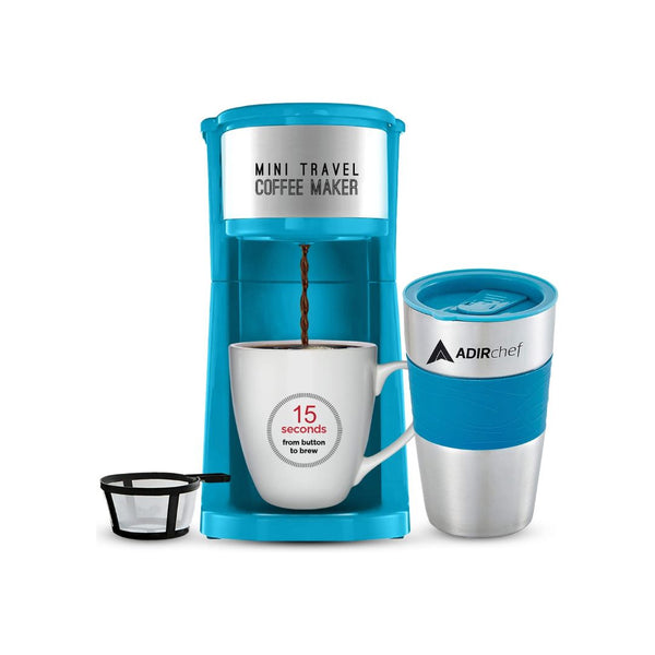 AdirChef Mini Coffee Maker With 15 oz. Travel Coffee Mug