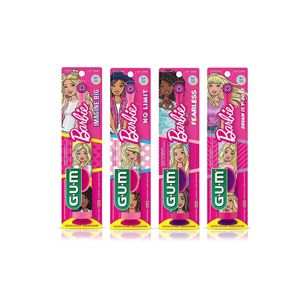 4 GUM Barbie Kids Power Electric Toothbrushes