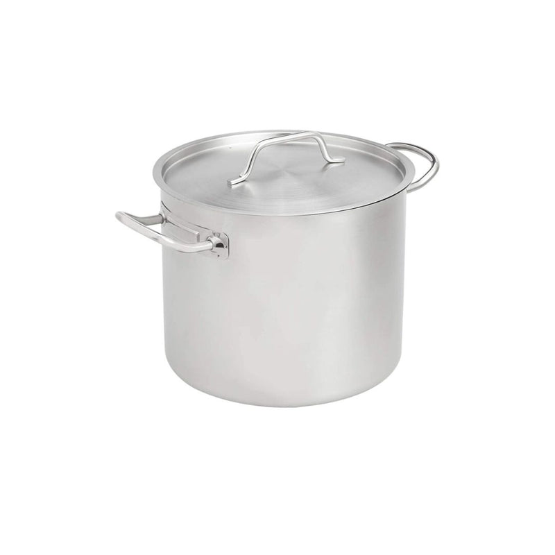 AmazonCommercial 12 Qt. Stainless Steel Aluminum-Clad Stock Pot with Cover