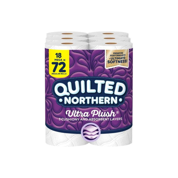 18 Mega Rolls = 72 Regular Rolls Of Quilted Northern Ultra Plush Toilet Paper