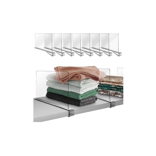 4 Piece, 6 Piece Or 8 Piece Acrylic Shelf Dividers for Closet Organization