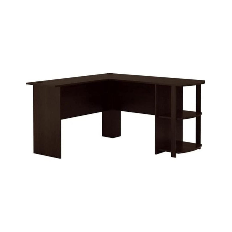 Ameriwood Home Dakota L-Shaped Desk with Bookshelves, Espresso