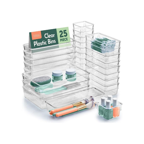 25 PCS Ruboxa Clear Drawer Organizer