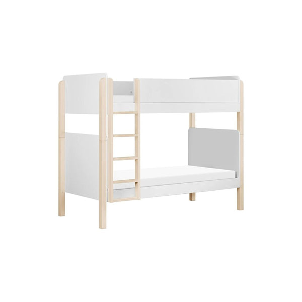 babyletto Tiptoe Bunk Bed in White and Washed Natural