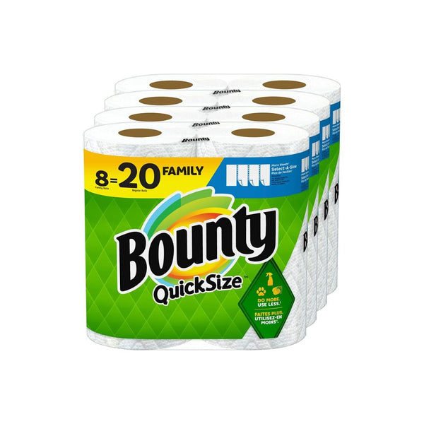 8 Family Rolls = 20 Regular Rolls Bounty Quick Size Paper Towels