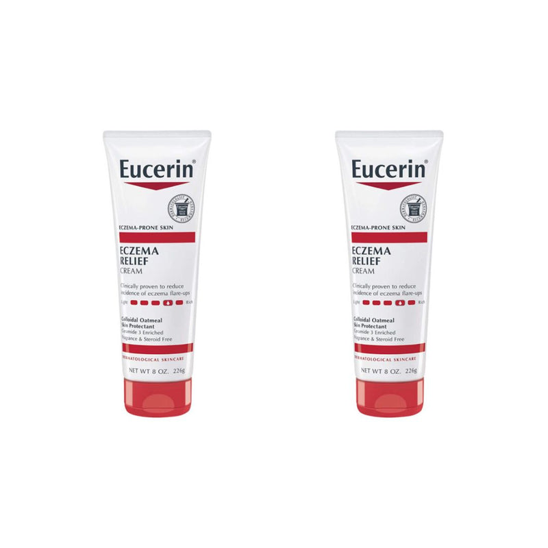 2 Tubes of Eucerin Eczema Relief Cream (8 oz. Tubes)