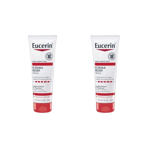 2 Tubes of Eucerin Eczema Relief Cream (8 oz. Tubes)