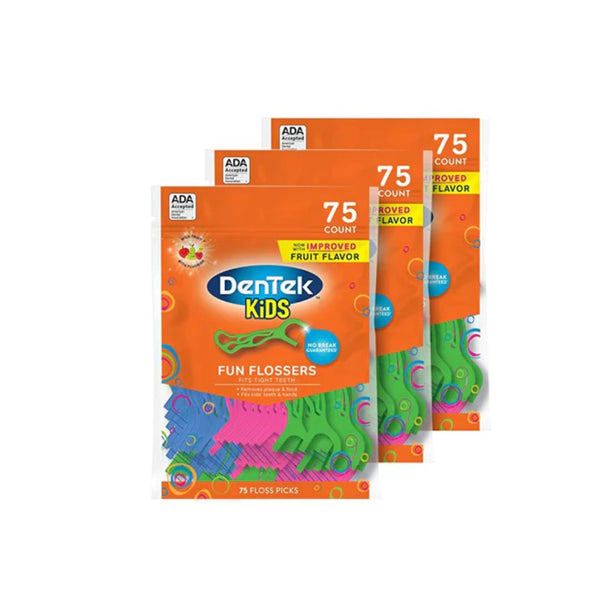 3 Packs of 75-Ct DenTek Kids Fun Flossers