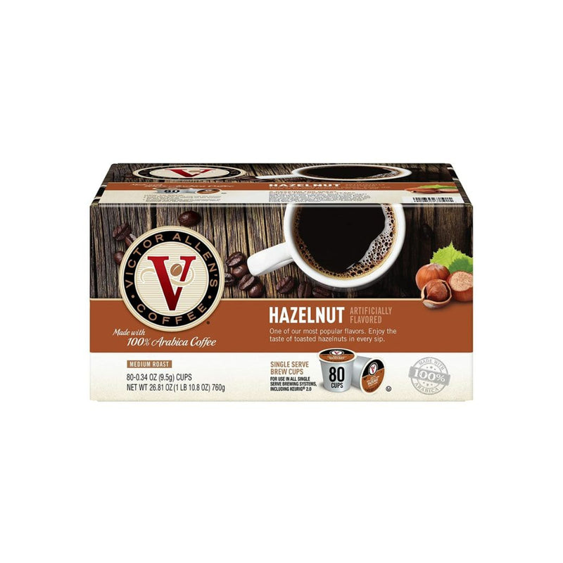 Victor Allen’s Coffee Hazelnut Flavored, Medium Roast, 80 Count