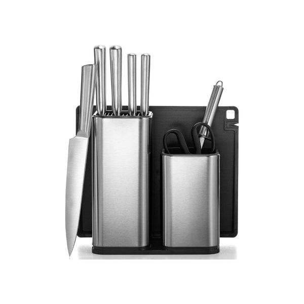 10-Piece Stainless-Steel Kitchen Knife Set With Utensil Holder