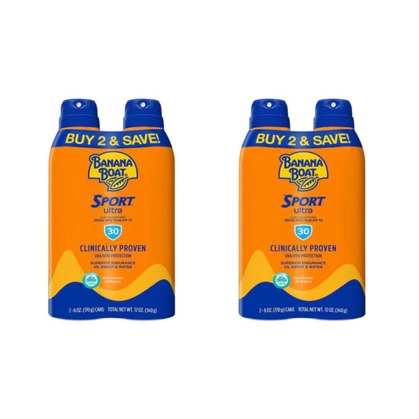 4 Bottles Of Banana Boat Sport Ultra Sunscreen Spray