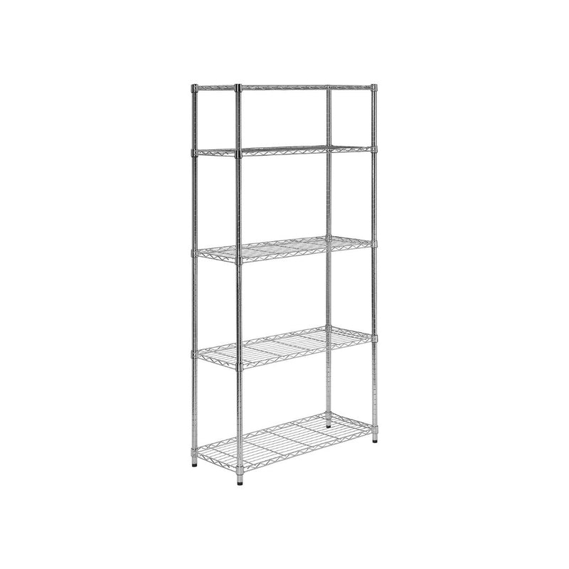 5-Tier Chrome Heavy-Duty Adjustable Shelving Unit