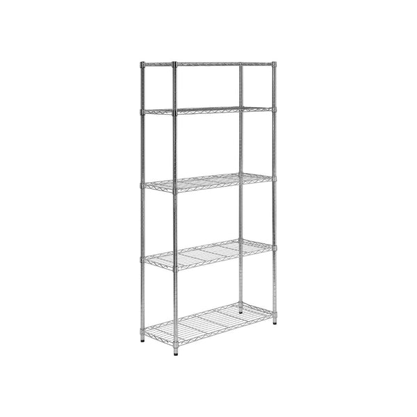 5-Tier Chrome Heavy-Duty Adjustable Shelving Unit